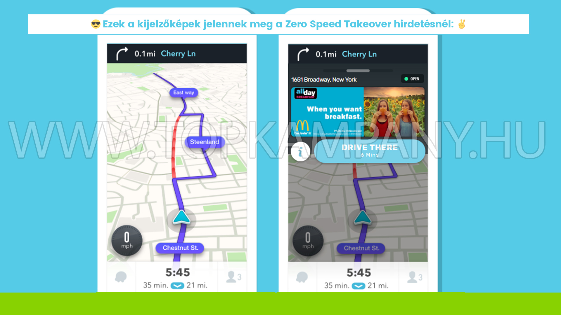 Zero speed takeover hirdetés
